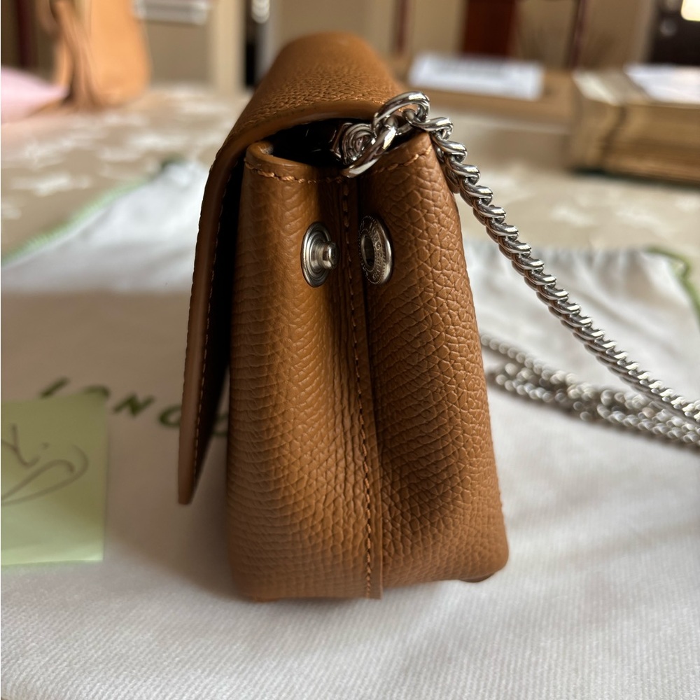 Longchamp Roseau Flap Leather Chain Crossbody Clutch Bag Excellent & Authentic - Picture 15 of 16